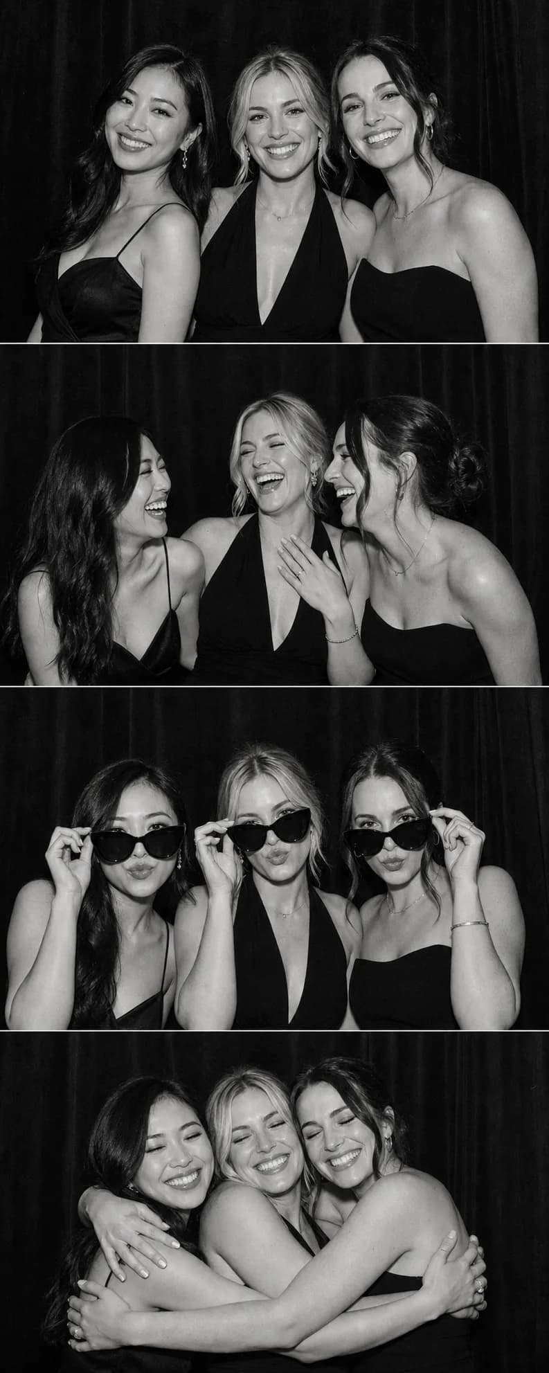 Temporary generated sample of friends posing in a Photo Booth strip