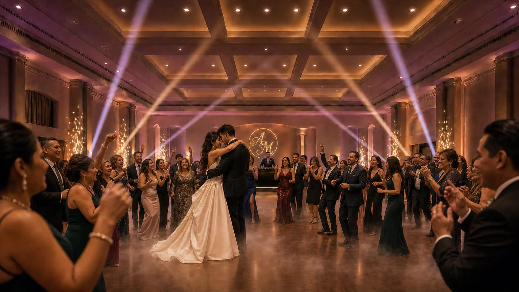 Same room · Progressive transformation: The celebration comes alive